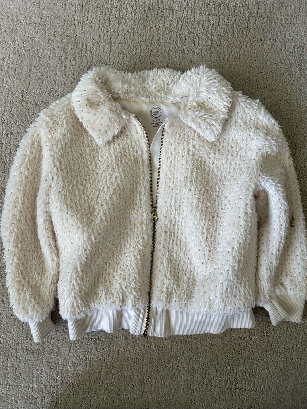 Wonder Nation sparkly furry toddler girl coat 3T winter